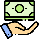 Ilustração de mão dando dinheiro